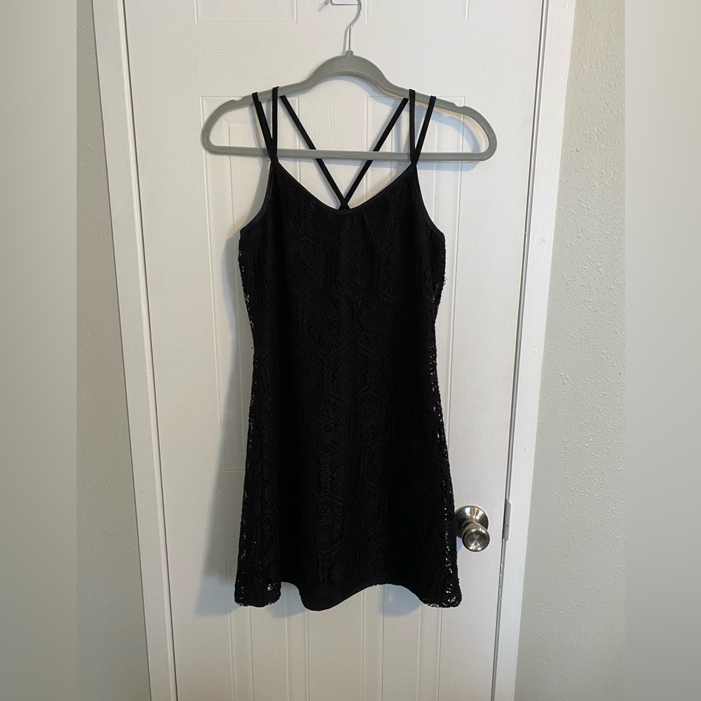 Vintage 90s black lace dress